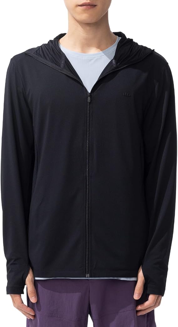 BENEUNDER Men's UPF 50+ Sun Protection Lightweight Hoodie Jacket Long Sleeve Active Sun Shirts for Outdoor Hiking Workout