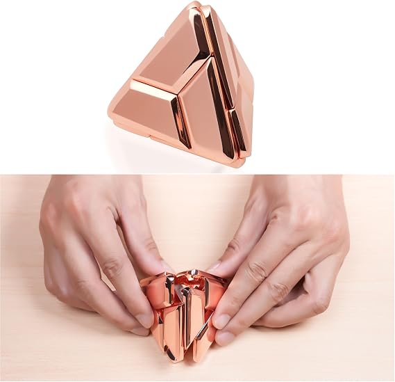 Metal-Puzzle Brain-Teaser 3D-Toys: Fidget-Toys Cool-Gadgets-Stuff Triangular Cube Box Puzzles-Toy ADHD Tools Stress Relief Gift for Kid Children Teen Adult Office Home School Christmas