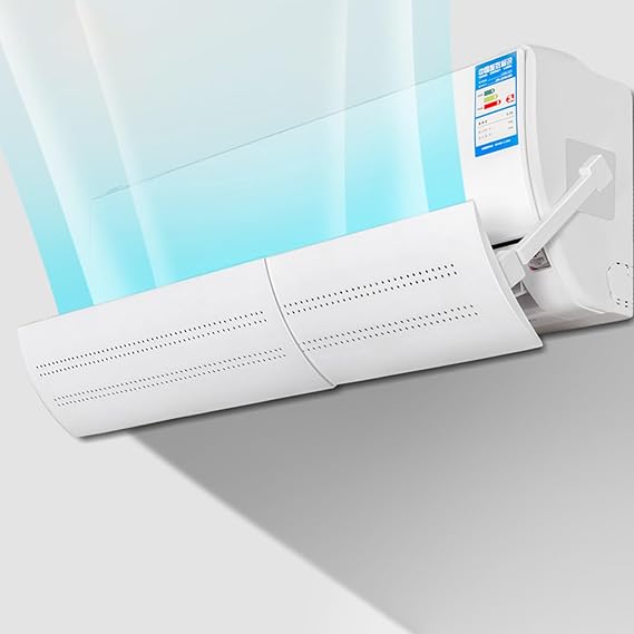 Air Vent Deflector, Mini Split Bracket, Retractable Air Conditioner Air Deflector, Universal Adjustable Air Conditioning Deflector, ABS+PP, Anti Direct Blowing, White