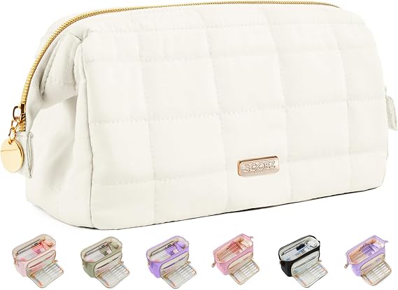 Sooez Large Pencil Case Pouch, Soft Pencil Bag with Zipper, Pen Bag