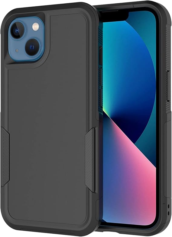Designed for iPhone 14 & Apple iPhone 13 Cases,Heavy-Duty Tough Rugged Lightweight Slim Shockproof Protective Men Women Phone Case Cover for iPhone 13 (6.1",2021)[Black]