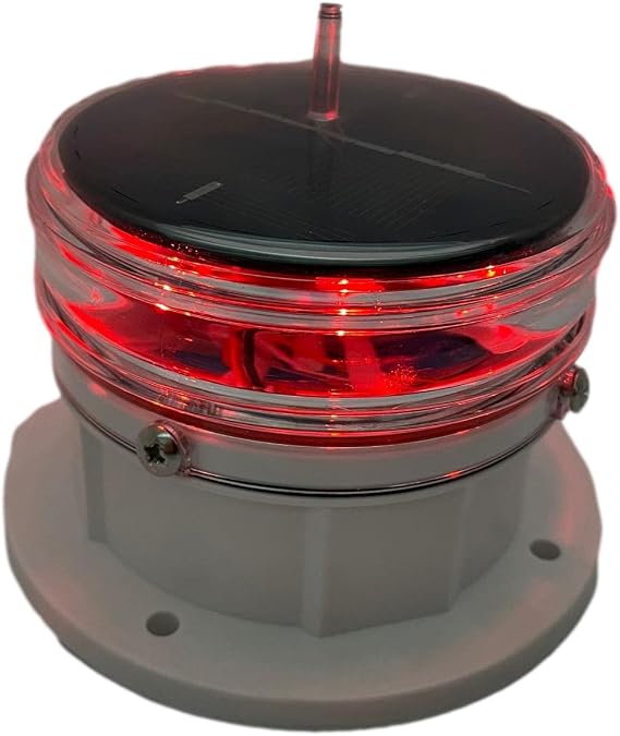 Britta Products Solar Dock Warning Light 360 Degree - Super Bright Waterproof LED Light for Marine Applications - Constant On or Flashing (RED)