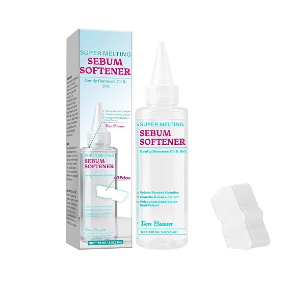 Lanthome Super Melting Sebum Softener for Pore Cleansing Solution, Blackhead Softener, 10-Minutes Melts Away Blackheads and Sebum for Oily Nose 150mL with 40 Skin Wrap Cotton Pads