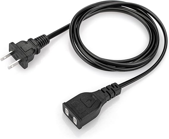 DXAEJ14 Jump Starter Power Cord, 120V AC 2-Prong Charging Cable | 2-Prong AC Power Cord, 120V 60Hz 13W Input, Compatible with DXAEJ14 1400 Peak Amp Jump Starter, Replacement Charging Cable