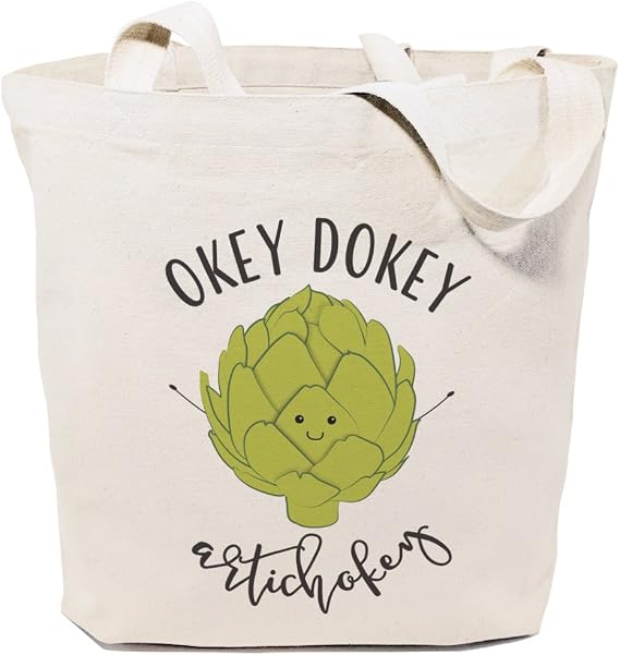 The Cotton & Canvas Co. Food Pun Reusable Grocery Bag and Farmers Market Tote Bag