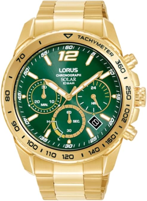 Lorus Sport Man Mens Analog Solar Watch with Stainless Steel Bracelet RZ514AX9