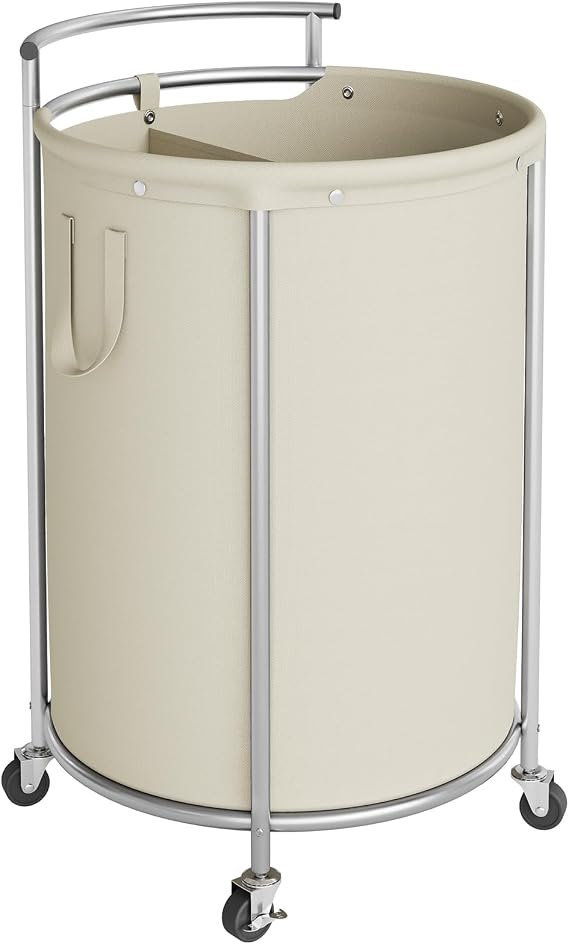 Chrislley Double Laundry Hamper with Wheels, 160L Rolling Laundry Basket