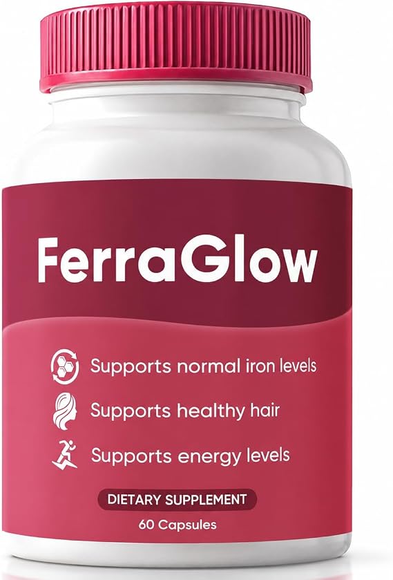 Ferraglow Ferritin Supplement for Women, Ferra Glow Daily Iron Support Capsules with Iron Bisglycinate Lactoferrin Vitamin C B12 and Gentle Absorption (1)
