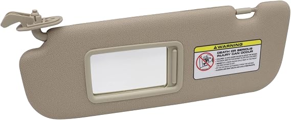 SecosAutoparts Left Driver Side Sun Visor Makeup Mirror Beige Compatible with Hyundai Elantra MD 2011-2015 Replaces# 852103X000