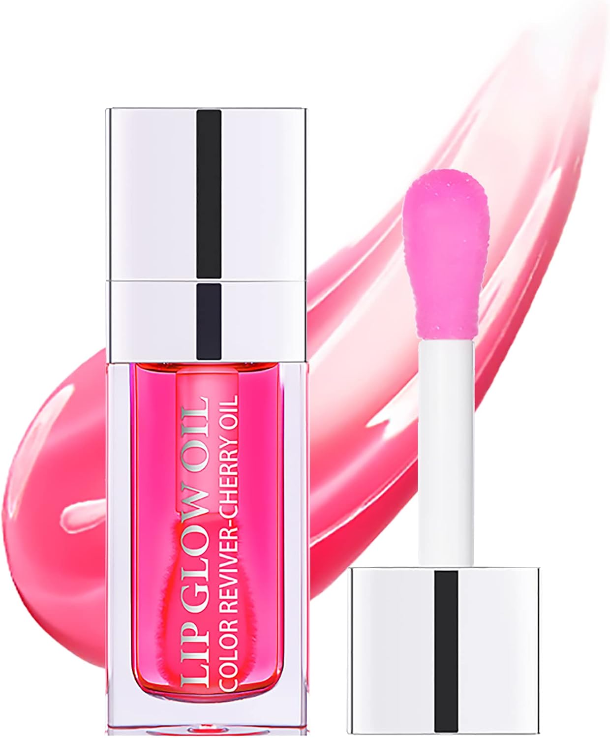 Hydrating Lip Glow Oil, Moisturizing Lip Gloss, Plumping Lip Oil, Non-Sticky Long Lasting Lip Oil Gloss, Transparent Lip Oil Tinted, Reduce lip lines Raspberry #007