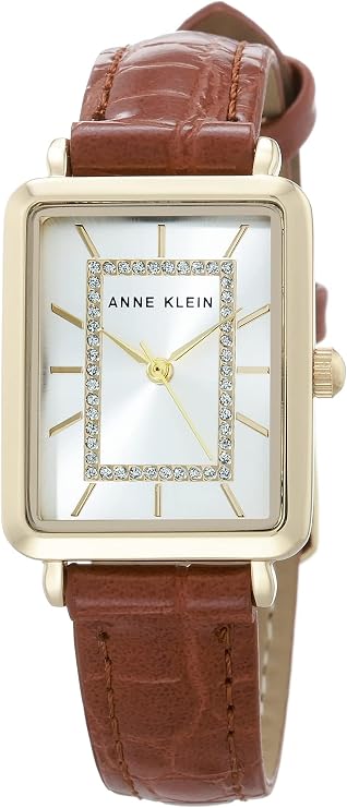 Anne Klein Women's Glitter Accented Croco-Grain Strap Watch