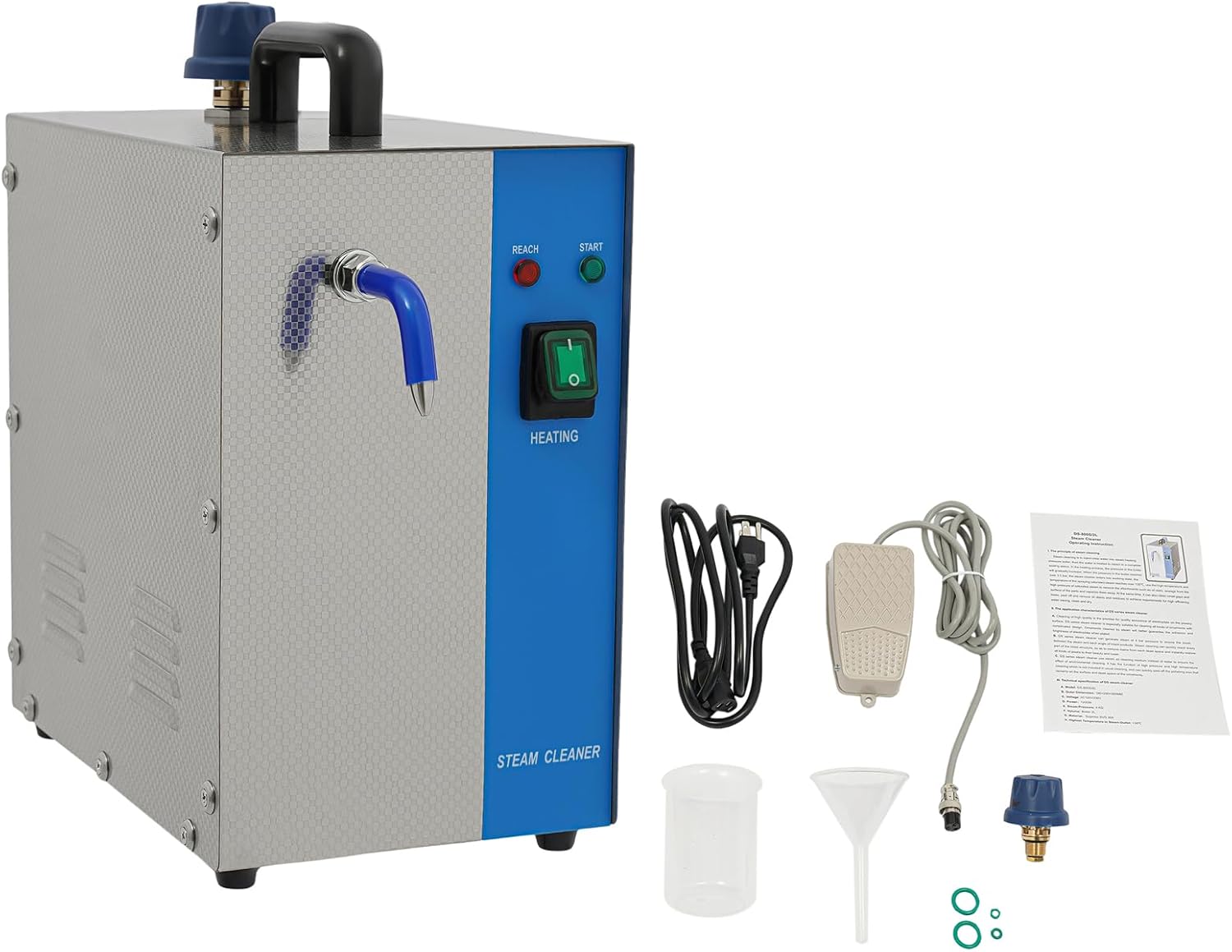 1200W Portable Jewelry Cleaner Steam Cleaning Machine, High-Pressure Stainless Steel 2L Steam Cleaner for Home, Commercial