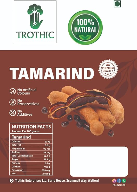 Trothic Spices Dry Tamarind Whole (Imli) 250g