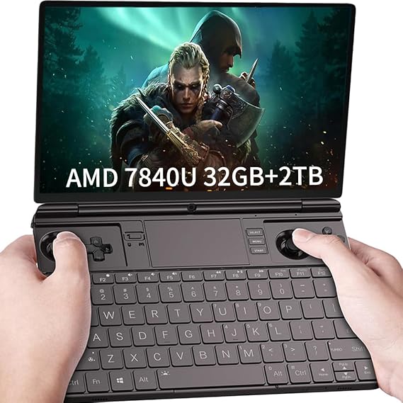LANRUO GPD Win Max 2 [AMD Ryzen 7 7840U-32GB+2TB RAM] 10.1 Inches Mini Handheld Win 11 PC Video Game Console Gameplayer 1920X1200 Touchscreen Laptop Tablet PC 2TB M.2 SSD Storage