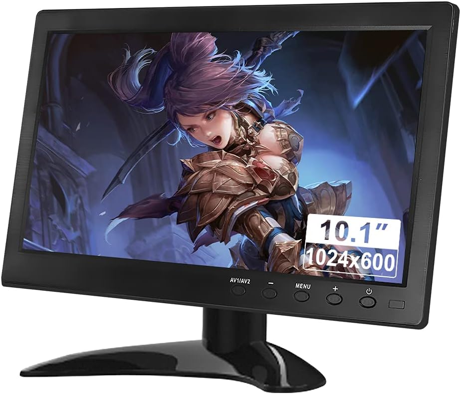 Computer Monitor Portable Monitor FHD IPS Screen 10.1" PC Monitor for Laptop with VGA HDMI 1024  600P