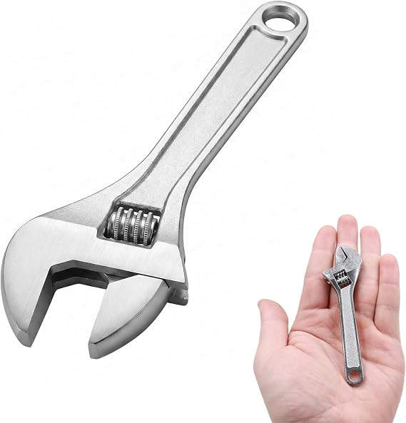 4-Inch Small Adjustable Spanner,Mini Wrench,Portable Hand Wrench Tools,Versatile Pocket Spanners Carbon Steel,Wide Hands Repair Tool,Durable Spanner for Mechanical,Bike,Auto,Hmoe Plumbing Maintenance