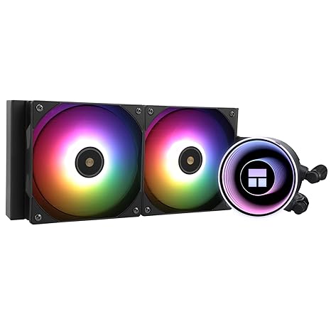 TR-Frozen Notte 240 Black ARGB V2 PU Liquid Cooler, 240 CPU Cooling Specifications with 2 PWM CPU Fans, for AM4 /AM5,Intel lga 115x/1200/2011/1851/1700, High-performance Heat Sink