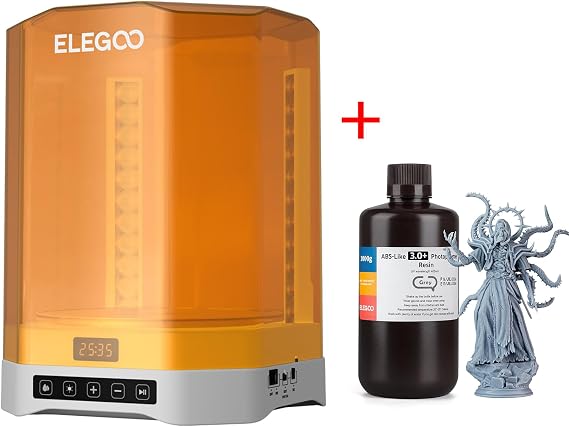 ELEGOO Mercury Plus V3.0 Wash and Cure Station and ABS-Like Resin 3.0+ Grey 1000g