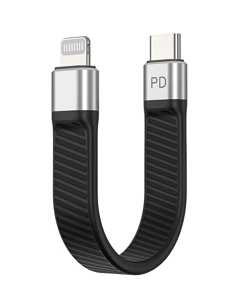 USB C to Lightning Cable Short, [MFi Certified-13.5cm] 30W Fast Charging 480Mbps Data Sync USB C Cable for Phone 14 Pro/14/13/13 Pro/12 Pro Max/12/11/11 Pro/X/XS(Not Work with DAC)