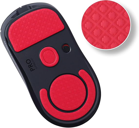 Mouse Feet Stickers 2 pcs Suitable for Logitech G PRO X Superlight Gaming Mouse 3D Dark Pattern Low Friction Glide Feet PTFE Red Mice Glider Professional Mice Upgrade Kit