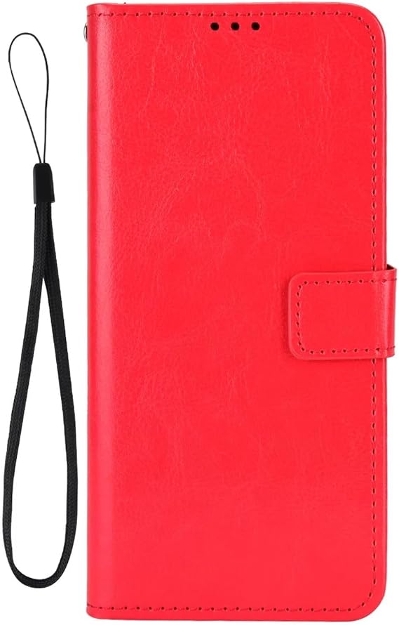 Leather Case for LG Aristo 5, Wallet Case for LG Aristo 5 Flip PU Leather Cover, Magnetic Buckle Protection Phone Cover for LG Aristo 5 Case Red