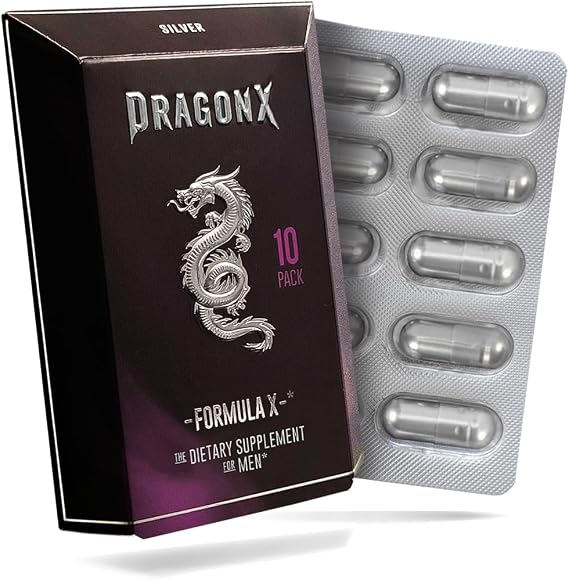 DRAGONX Silver Male Supplement for Stamina & Drive, Fast Acting,10 Count.
