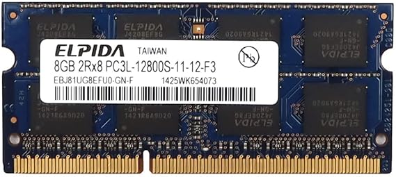 Elpida 8GB DDR3 2Rx8 PC3L-12800S EBJ81UG8EFU0-GN-F Laptop RAM Memory