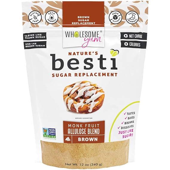 Wholesome Yum Besti Brown Sugar Substitute, Monk Fruit Allulose Sweetener
