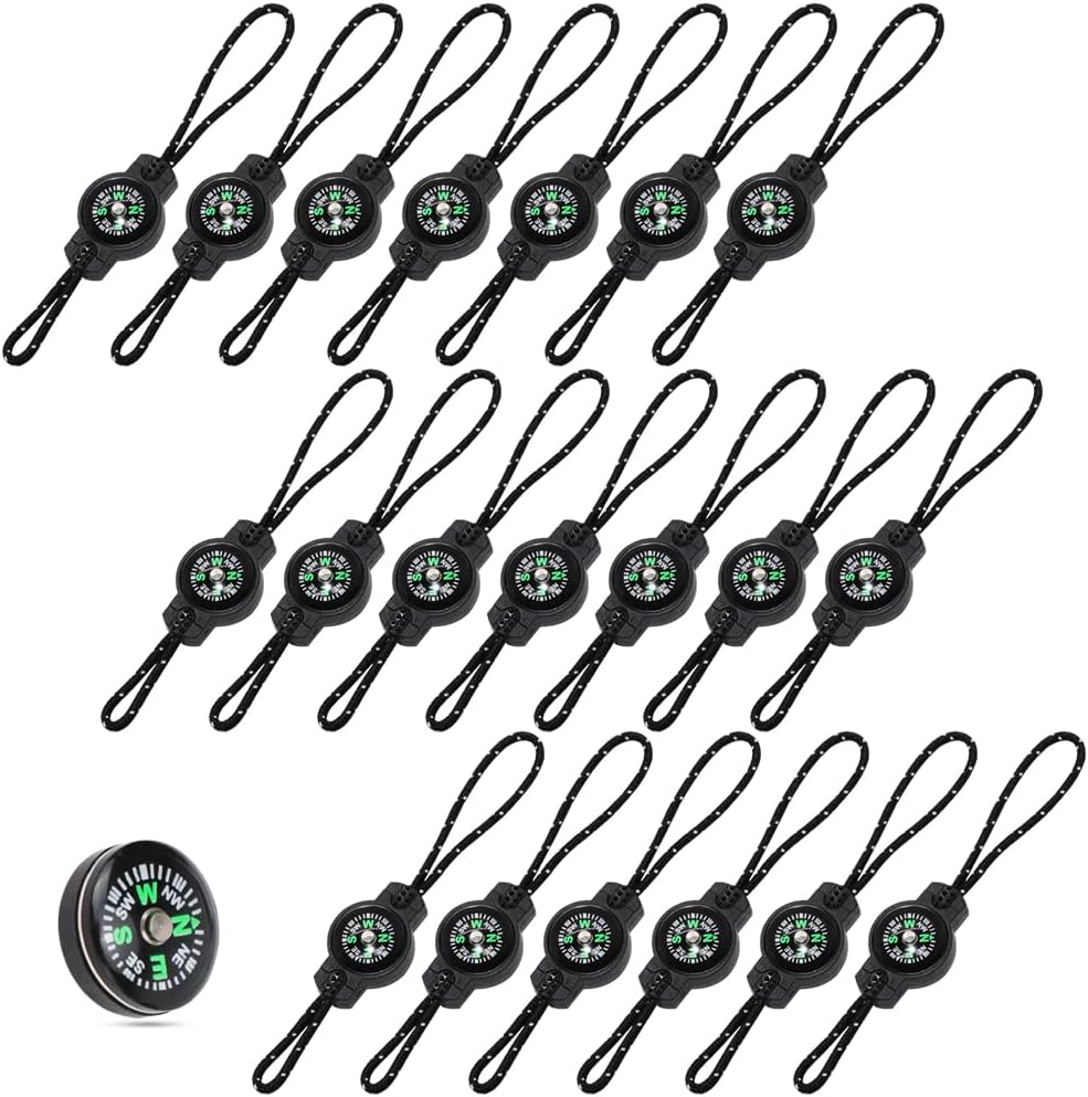 20PC Compass Zipper Pull Fits for Sport Outdoor Travel Backpack Shoulder Bag Key Holder zipper Fixer 20PC-big