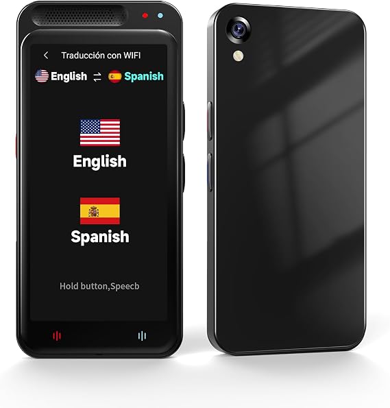 Language Translator Device, Two Way Real-Time Voice Translation Support 138 Languages with 4.1 Inch HD Touch Screen Portable Offline Recording Photo Instant Translation for Business Learning Travel