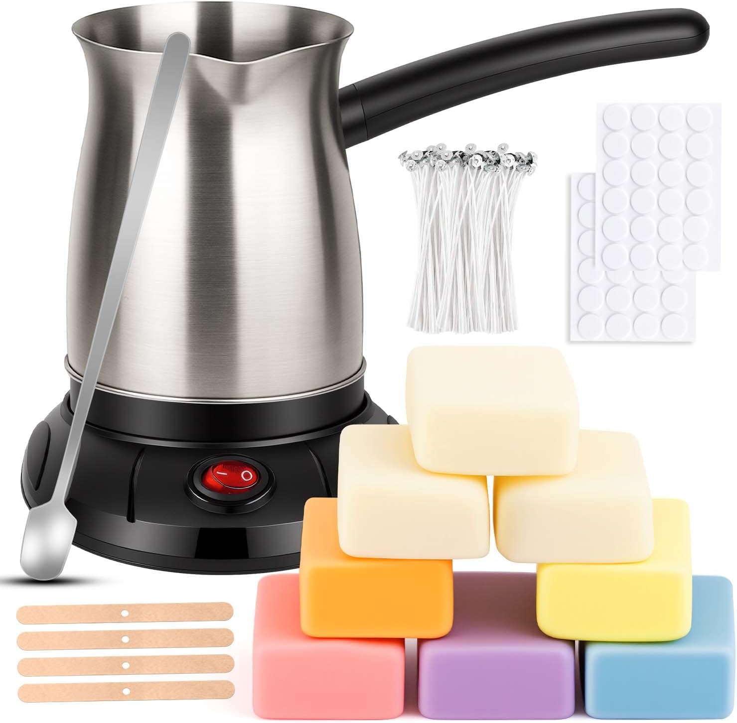 LFENYIGI Wax Melter for Candle Making, Soy Candle Making Kit with Wax Melting Pot, DIY Candles Making Supplies Including 1lbs Soy Wax, Candle Wax
