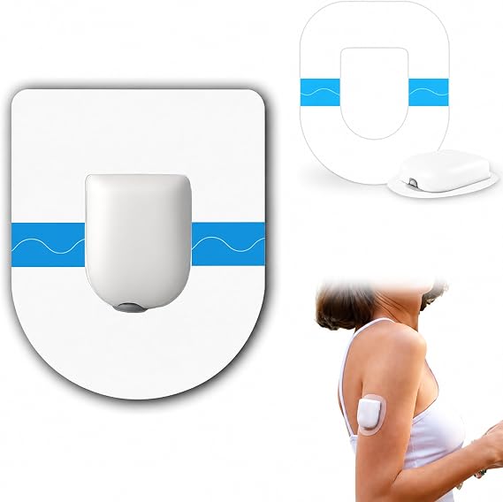 60 Pack Omnipod 5 Patches, Waterproof & Latex-Free Overpatch with Pre-Cut Hole for Omnipod Dash Pods, Long-Lasting Hypoallergenic Protection