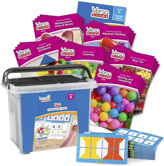 hand2mind VersaTiles Math Classroom Set, an Independent Self-Checking & Skill Practicing System (Grade K), Aligned to State and National Standards