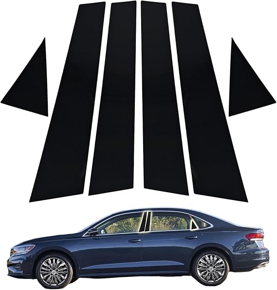 6Pcs Center Post Stickers On The Side Door Frame of The Car Window