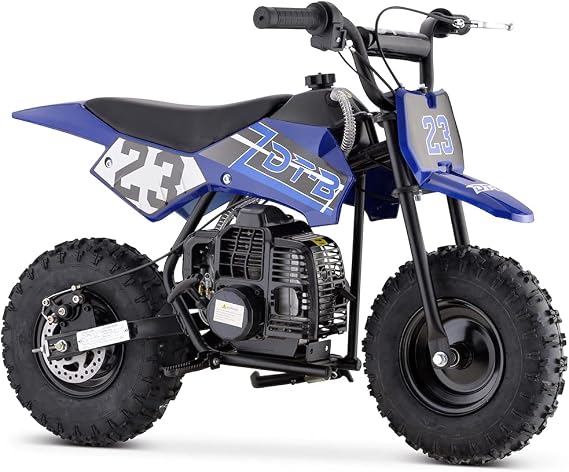 Blue 50cc Kids Dirt Bike, Kids Pit Bike, 2-Stroke Gas Dirt Bike