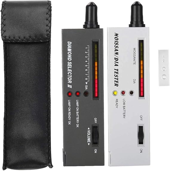 Jeweler Tester Gem Tester Professional Diamond Gem Selector Portable LED Audio Diamond Tester with Diamond Selector II Moissanite Tester 2 Manuals 2 Trays