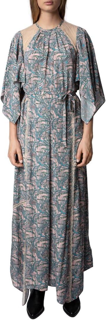Zadig & Voltaire Womens Rielle Snake Chaines Silk-Blend Dress, Xs Multi-Colored