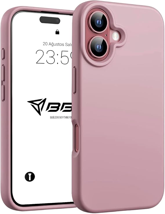 Babilden iPhone Kılıf İnce Sıvı Silikon 3 Katmanlı Tam Kaplamalı Yumuşak Jel Kauçuk Kılıf Kapak, Kapalı Lila (iPhone 16 9)