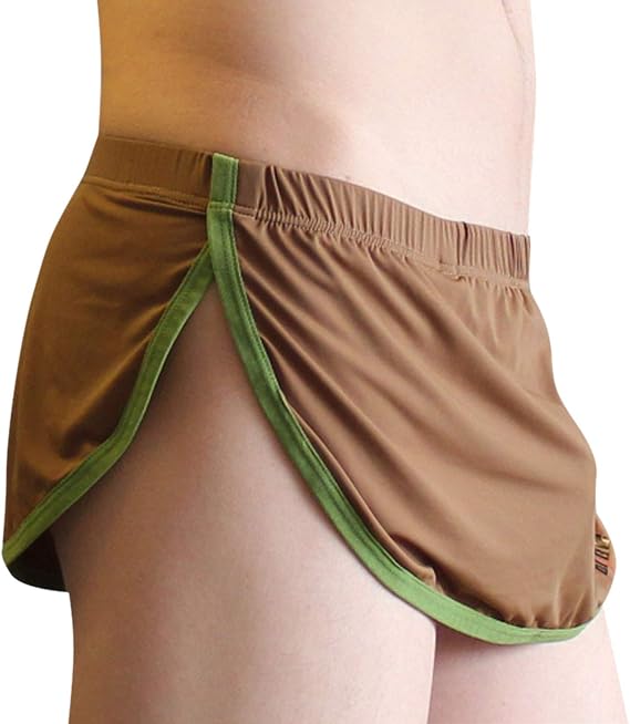 Mens Sexy Pouch Thong G-string Boxer Underwear Panties Split Sleep Lounge Shorts