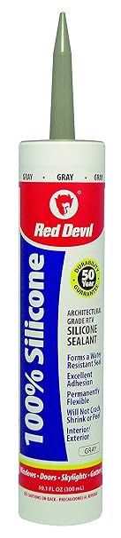 Red Devil 0816/50 100 Percent Silicone Sealant, Gray, 9 Oz (Pack of 12)