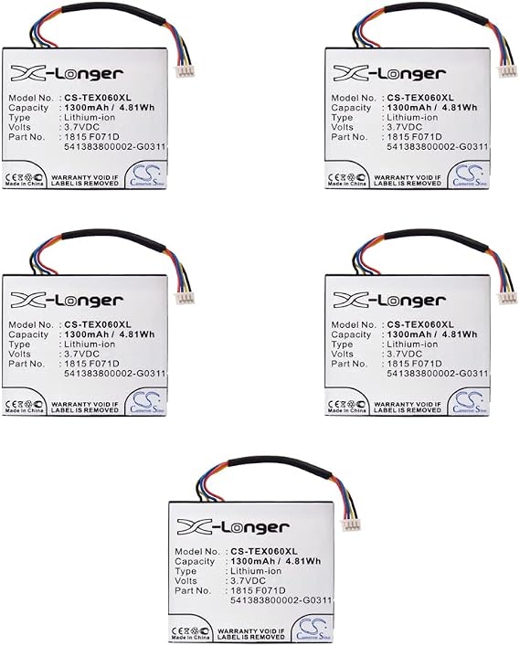 (5-Pack) XSP Battery for Texas Instruments TI-Nspire CX TI-Nspire CX CAS N2/AC/2L1/A TI-84 Plus C Silver Edition TI-Nspire Touchpad TI-Nspire CAS Touchpad TI-84 C Silver PN 3.7L1060SP 3.7L1230SP