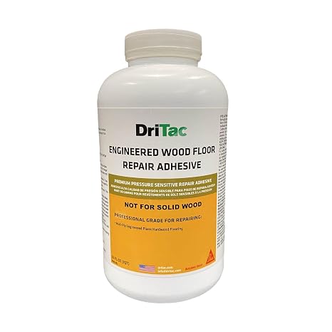 Sika DriTac - Professional Wood Floor Repair Adhesive - White - Repairs Gaps and Hollow Spots - for pros and DIYers - 1 Qt.