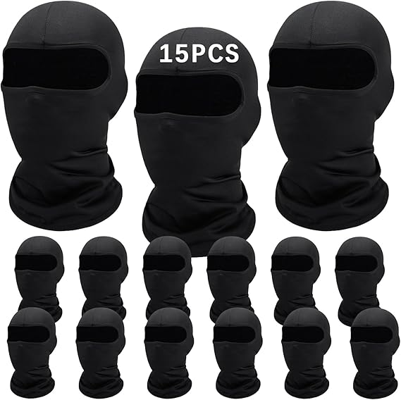 15 Pack black Ski Mask for Men Balaclava,Summer Cooling Neck Gaiter UV Protector Ski Scarf for Women Sports mask