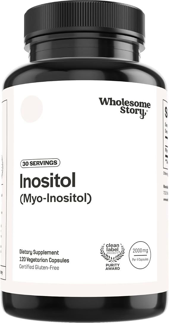 Wholesome Story Myo-Inositol Supplement | Inositol Powder Capsules | Myoinositol | 2000mg Per Serving | 500mg Per Capsule | Male and Female Fertility Supplement | Vitamin B8 | 120 Capsules