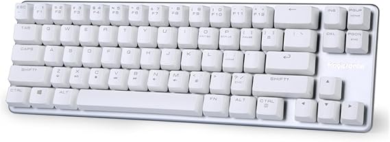 Qisan Happy Deals 10% Discount Off Mechanical Keyboard Gaming Keyboard Blue Switch 68-Keys Mini Design (60%) Gaming Wired Keyboard White Silver Magicforce