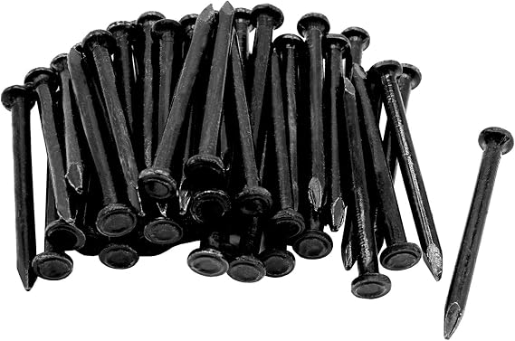 50pcs Hardware Nails 2 inch Length,Carbon Steel Point Tip Wall Cement Masonry Nail,Woodworking Nails,Concrete Nails,Black 50 mm