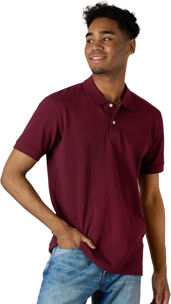 LAPASA Men's Polo Shirt Cotton Pique Classic & Active T-Shirt Short Sleeve Moisture Wicking Golf Tennis Lightweight M19/M131