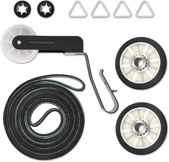 Upgraded 4392065 Dryer Repair Kit with 349241T Drum Roller Kit,691366 Idler Pulley,341241 Dryer Belt fits for Whirlpool,Kenmore,Amana & Maytag Dryer Parts wed4815ew1 Replaces PS346995 PS373087