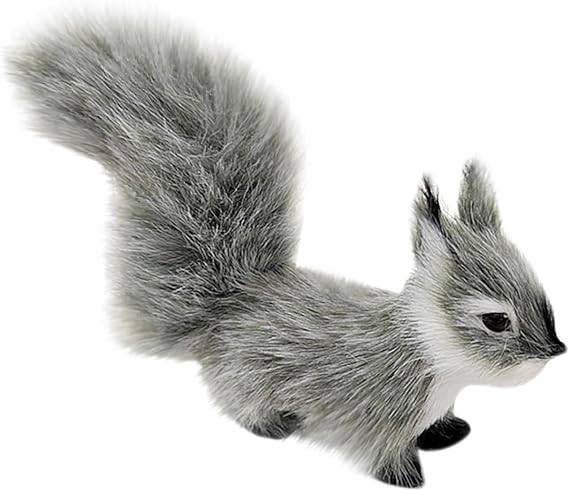 Grey 30cm Simulation Plush Squirrel Squirrel Stuffed Animals Plush Rabbit Soft for Gift Home Decor Place Table Ornament Room Decorations
