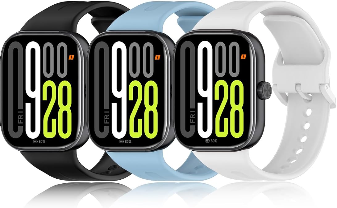 Straps Compatible for Xiaomi Redmi Watch 5 & Watch4 Bands for Women Men, [3 Packs] Soft Silicone Strap Replacement Wristbands for Mi Watch 5 & Watch 4 Bracelet Change Mi Band 8 Pro /9Pro